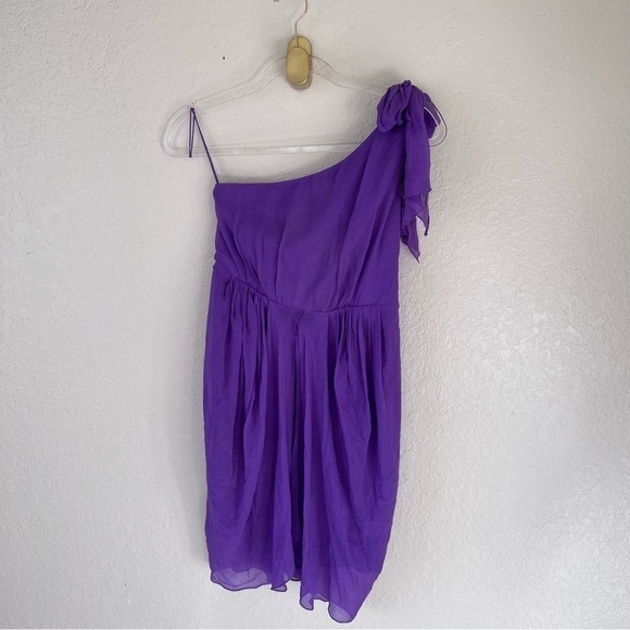 ALICE + OLIVIA Silk one shoulder purple Dress size small - Picture 9 of 15
